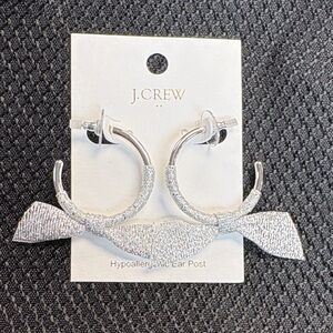J. Crew Silver Bow Hoop Earrings